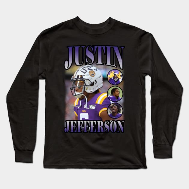 BOOTLEG JUSTIN JEFFERSON Long Sleeve T-Shirt by hackercyberattackactivity